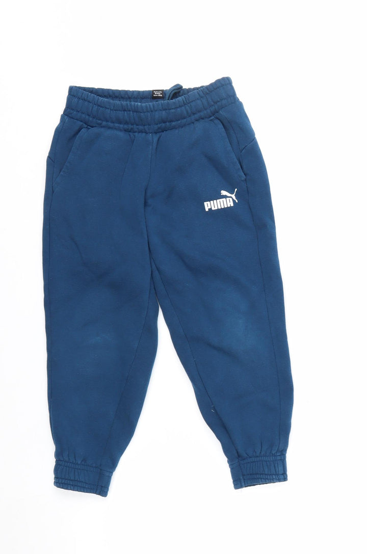 Puma Boys Blue Jogger Sweatpants 5 Years Cotton Blend Fleece