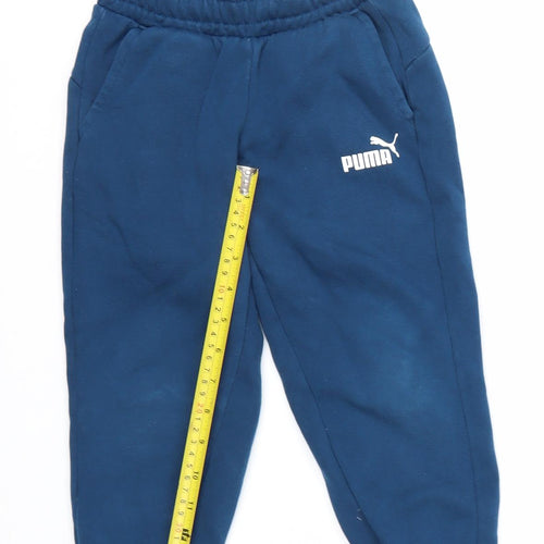 Puma Boys Blue Jogger Sweatpants 5 Years Cotton Blend Fleece