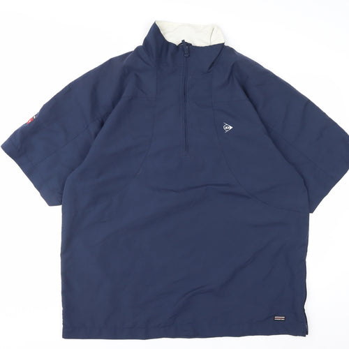 Dunlop Golf Men's Blue L Short Sleeve 1/4 Zip Pullover Activewear Top
