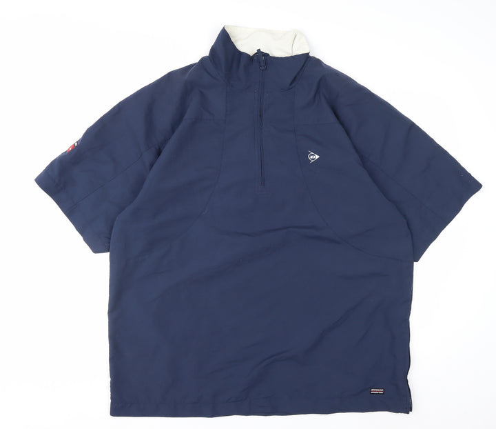 Dunlop Golf Men's Blue L Short Sleeve 1/4 Zip Pullover Activewear Top