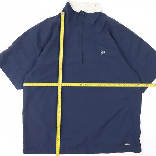 Dunlop Golf Men's Blue L Short Sleeve 1/4 Zip Pullover Activewear Top