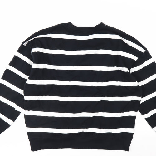 Marks and Spencer Women's Black White Striped Pullover Sweatshirt M