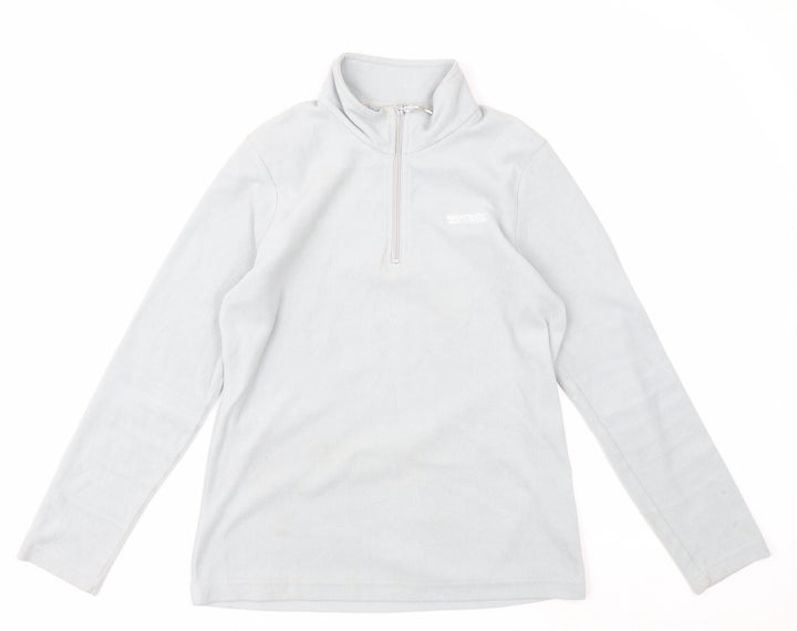 Regatta Womens Grey 1/2 Zip Fleece Sweatshirt UK 10 Outdoor Warm Top