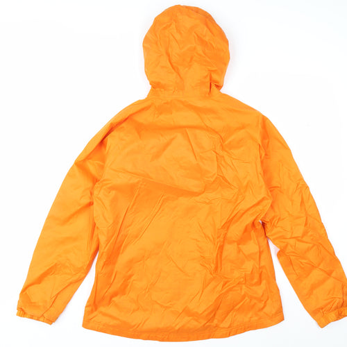 L.L.Bean Men's Orange Windbreaker Hooded Jacket Size S Water Resistant