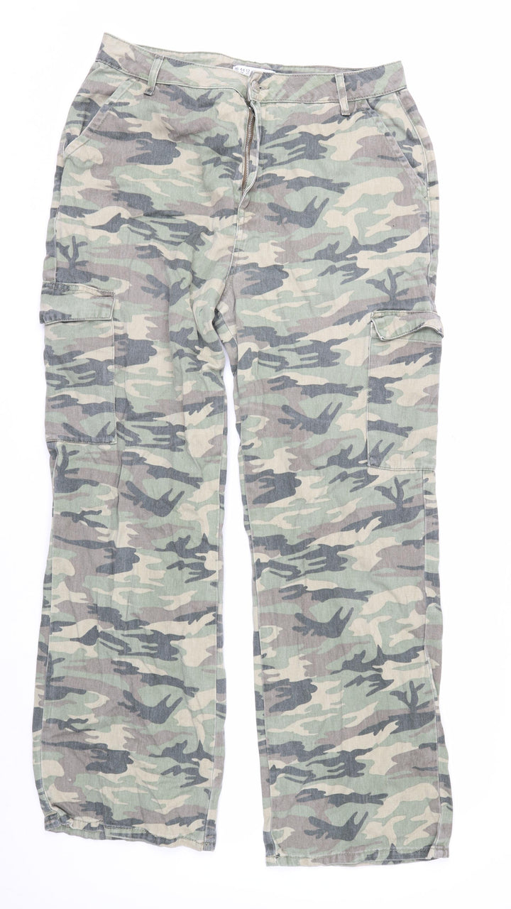 Denim Co. Women's Green Camouflage Cargo Jeans Size 16