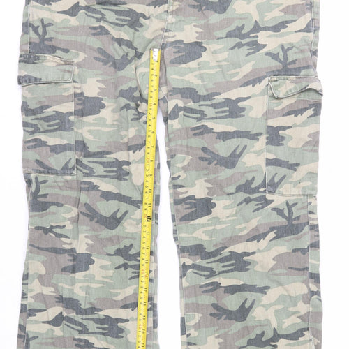 Denim Co. Women's Green Camouflage Cargo Jeans Size 16