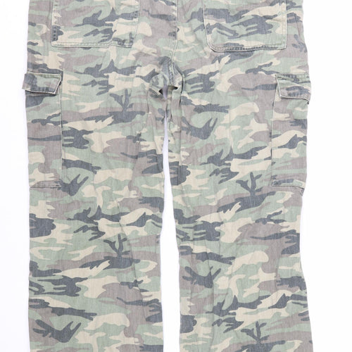 Denim Co. Women's Green Camouflage Cargo Jeans Size 16