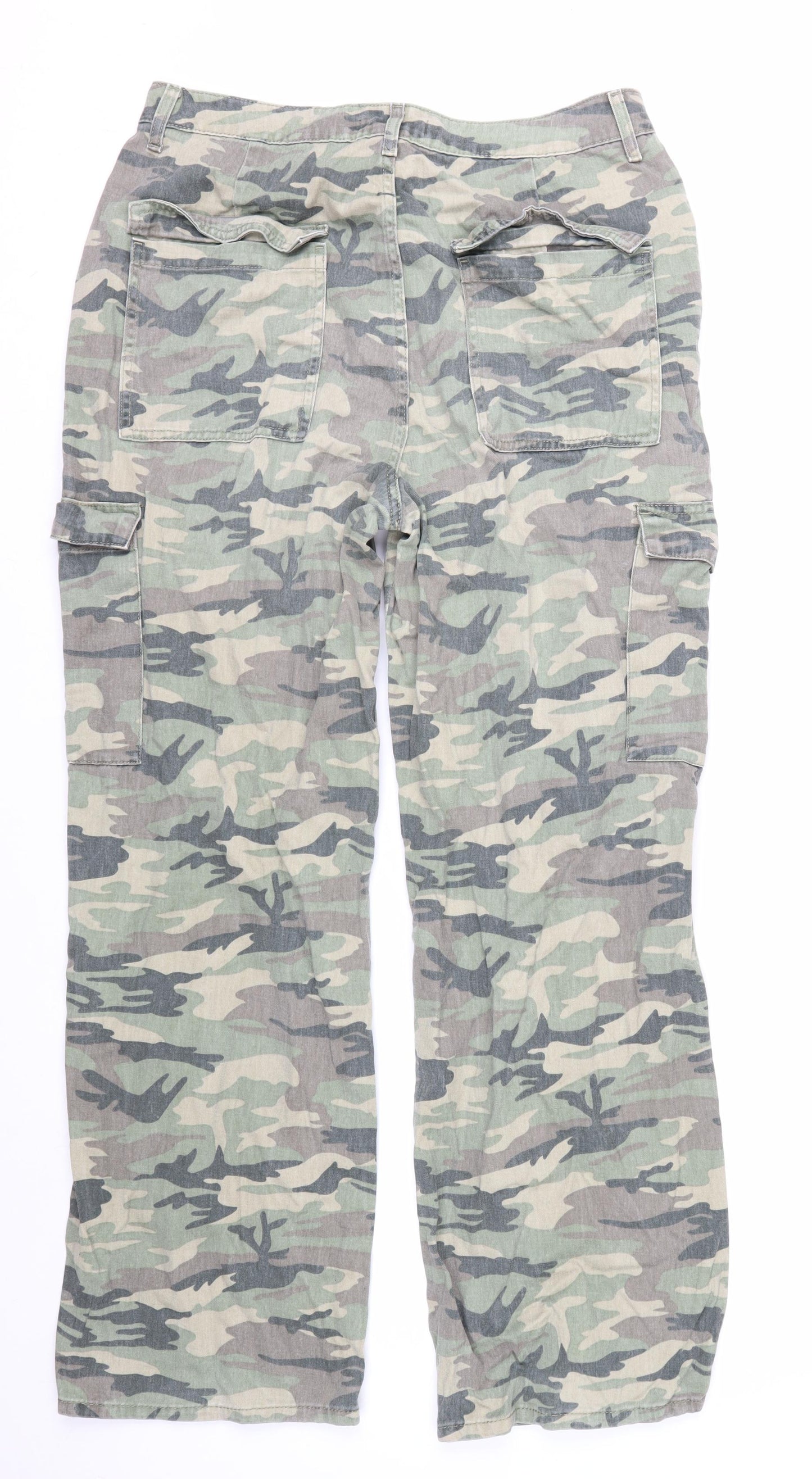Denim Co. Women's Green Camouflage Cargo Jeans Size 16