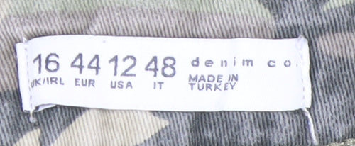 Denim Co. Women's Green Camouflage Cargo Jeans Size 16