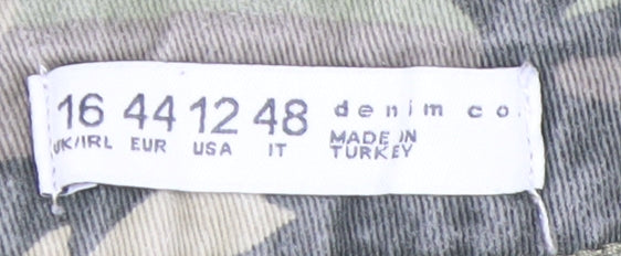 Denim Co. Women's Green Camouflage Cargo Jeans Size 16