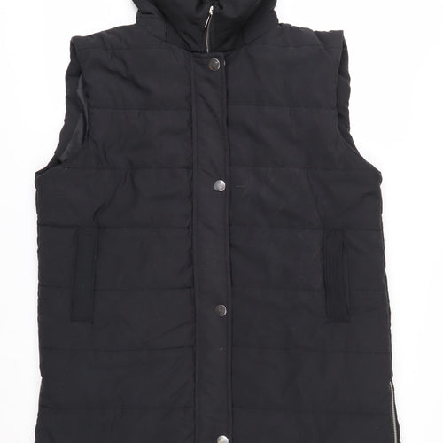 Rising Women’s Black Hooded Long Puffer Waistcoat XL