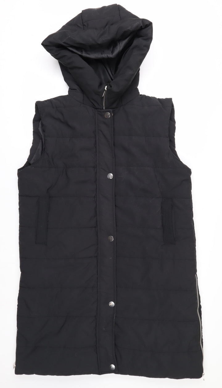 Rising Women’s Black Hooded Long Puffer Waistcoat XL