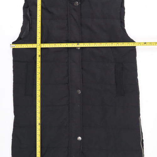 Rising Women’s Black Hooded Long Puffer Waistcoat XL
