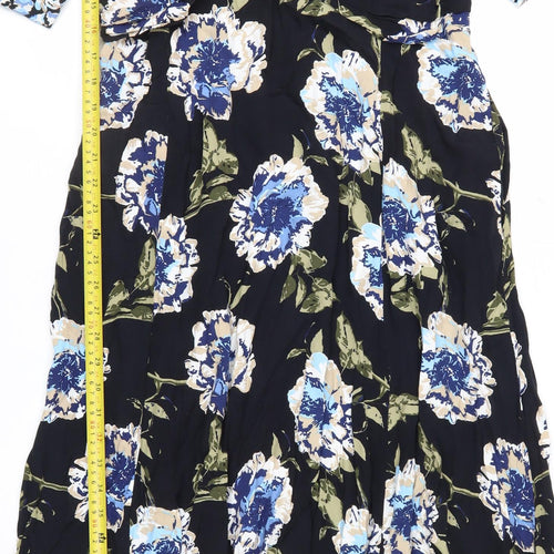 Gallery Women's Multicoloured Floral Midi A-Line Dress Size 14