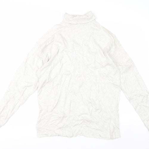 Country Trader Womens White Roll Neck Long Sleeve Cotton Top M