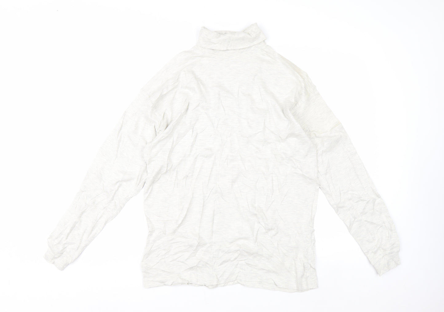 Country Trader Womens White Roll Neck Long Sleeve Cotton Top M
