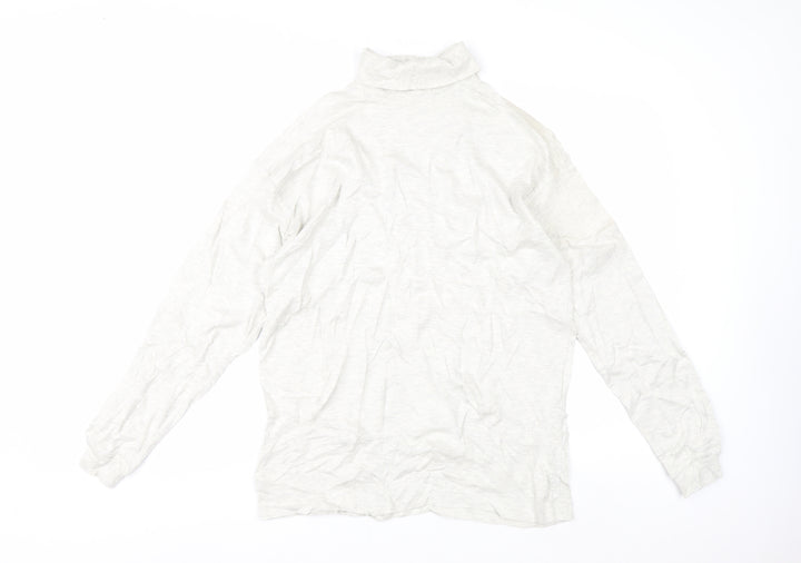 Country Trader Womens White Roll Neck Long Sleeve Cotton Top M