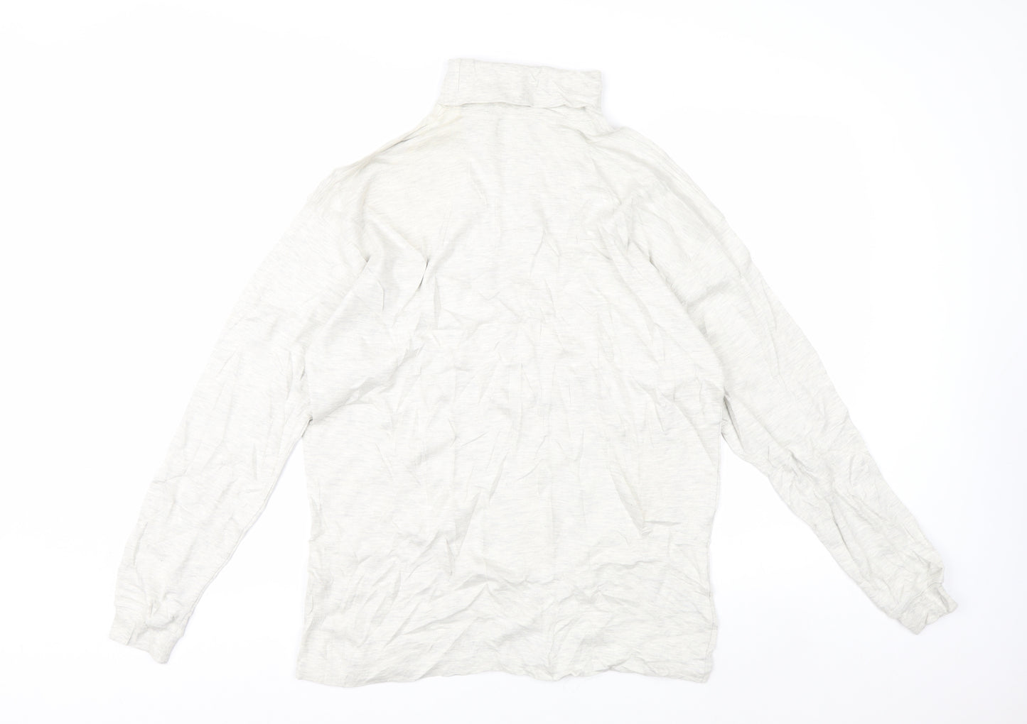 Country Trader Womens White Roll Neck Long Sleeve Cotton Top M