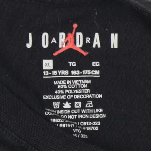 Nike Jordan Boys Black Graphic T-Shirt XL 13-15 Years