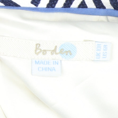 Boden Women’s Blue White Geometric Sheath Dress Size 10 Sleeveless