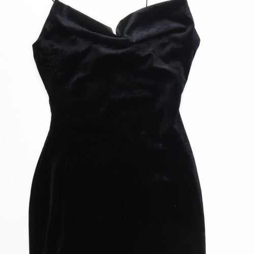 B.Darlin Women's Black Velvet Cowl Neck Slip Dress M