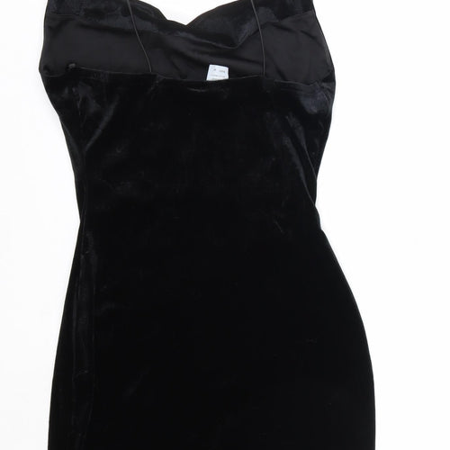 B.Darlin Women's Black Velvet Cowl Neck Slip Dress M
