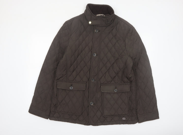 Hammond & Co. Men's Brown Quilted Mid-Length Jacket Size L