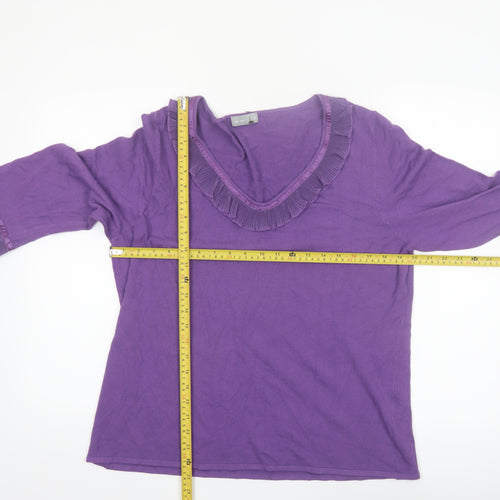 Marks and Spencer Per Una Women’s Purple Ruffle V-Neck Jumper Size 20