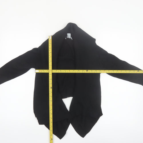 DKNY Womens Black XS Open Front Cotton Acrylic Cardigan