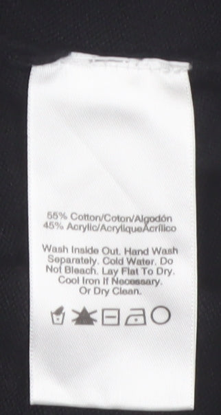 DKNY Womens Black XS Open Front Cotton Acrylic Cardigan