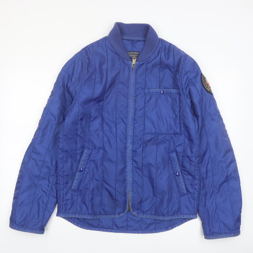 Ralph Lauren Polo Jeans Men Blue Quilted Bomber Jacket M