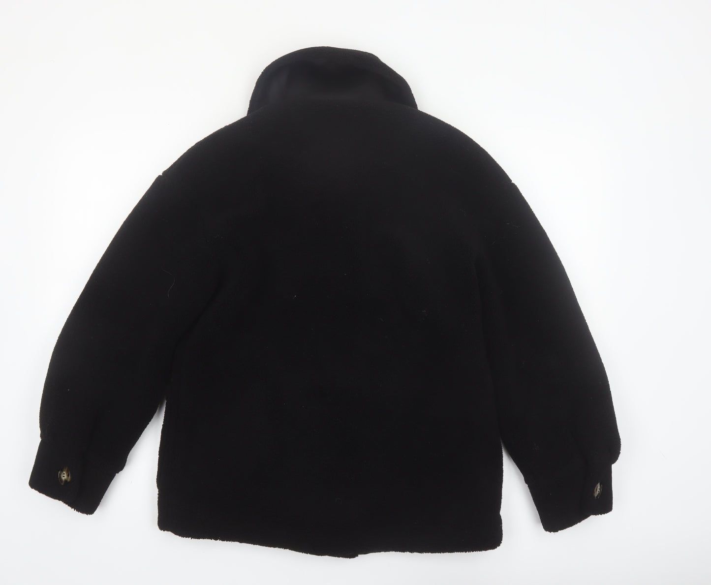 Pimkie Women's Black Fleece Button Coat Size 10 Classic Style