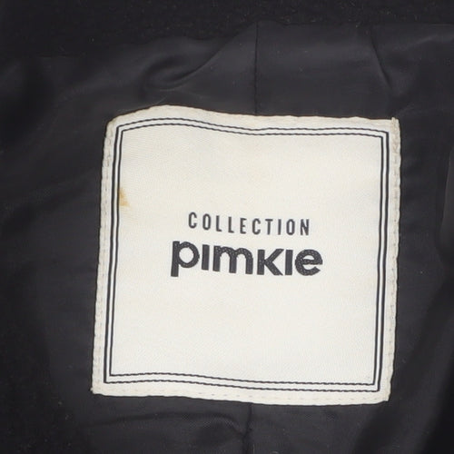 Pimkie Women's Black Fleece Button Coat Size 10 Classic Style