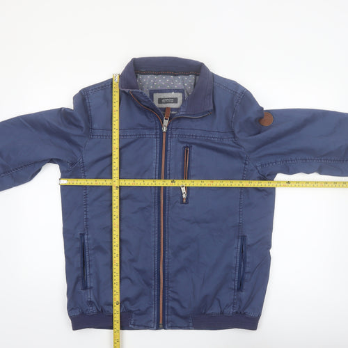 Arrow Men's Blue Cotton Bomber Jacket Size M Full Zip Casual