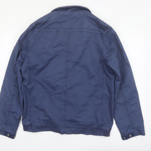 Arrow Men's Blue Cotton Bomber Jacket Size M Full Zip Casual