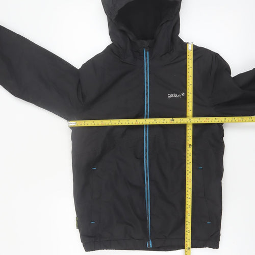 Gelert Boys Black Waterproof Hooded Rain Jacket 13 Years
