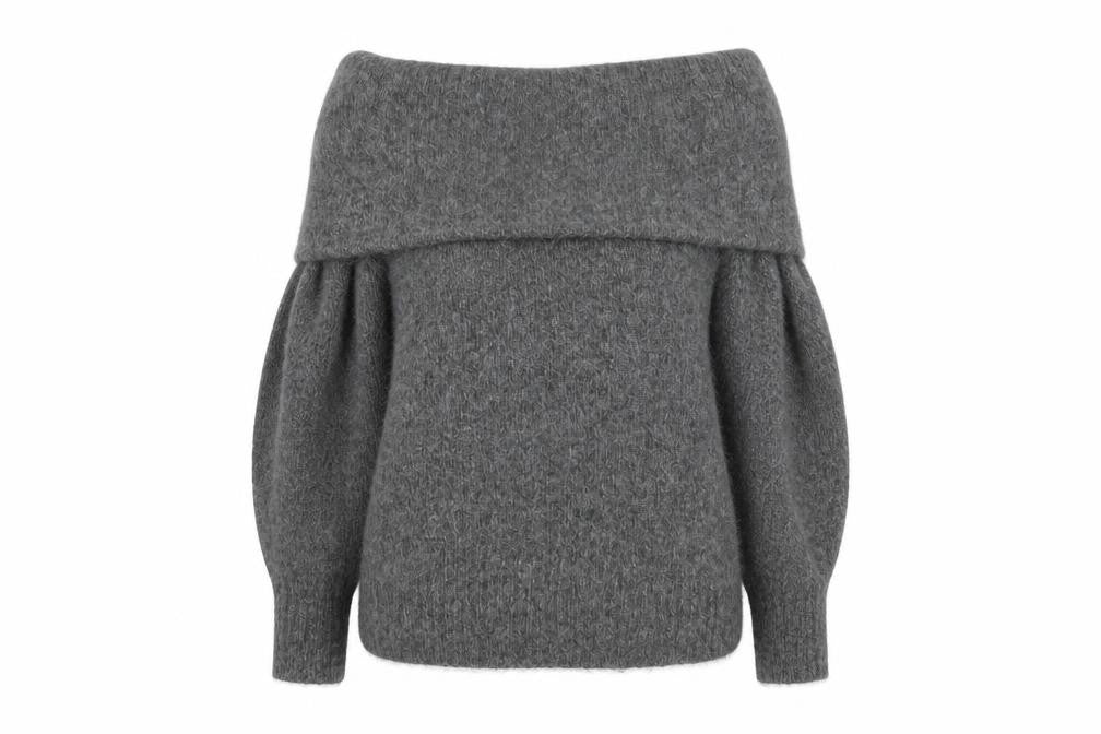 H&M Womens Grey Cowl Neck Long Sleeve Knit Jumper Size L