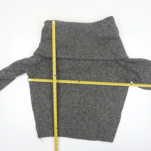 H&M Womens Grey Cowl Neck Long Sleeve Knit Jumper Size L