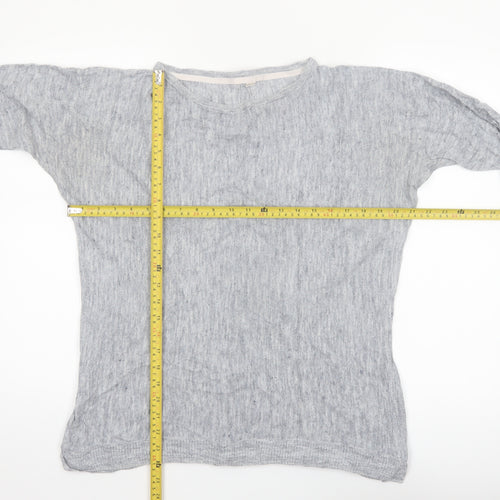 White Stuff Women’s Grey Linen Cotton Boat Neck Jumper Size 12