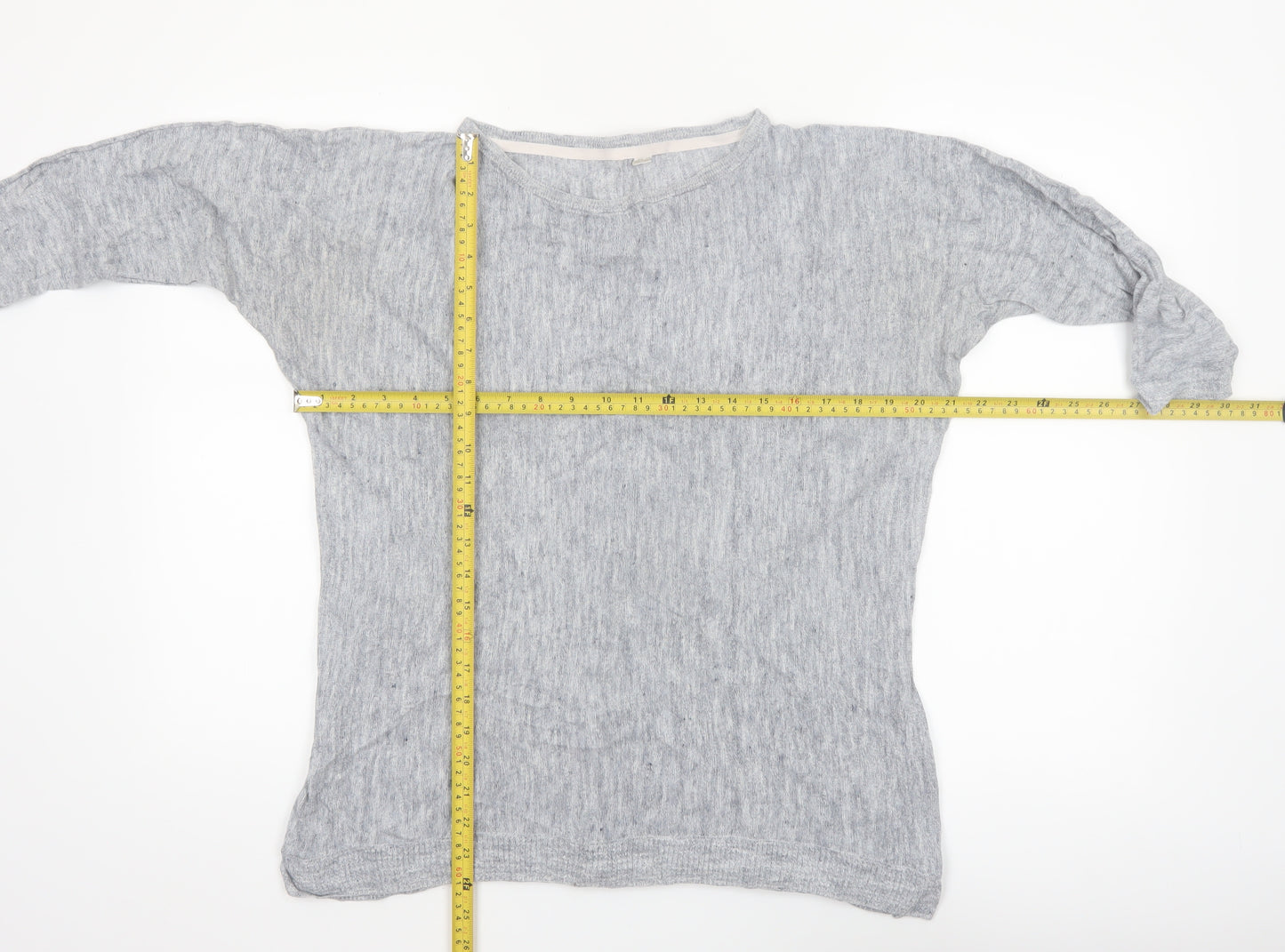 White Stuff Women’s Grey Linen Cotton Boat Neck Jumper Size 12