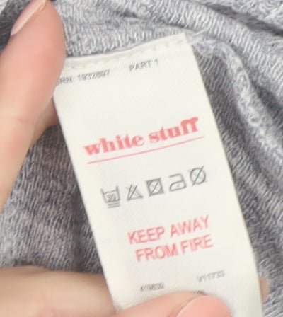 White Stuff Women’s Grey Linen Cotton Boat Neck Jumper Size 12