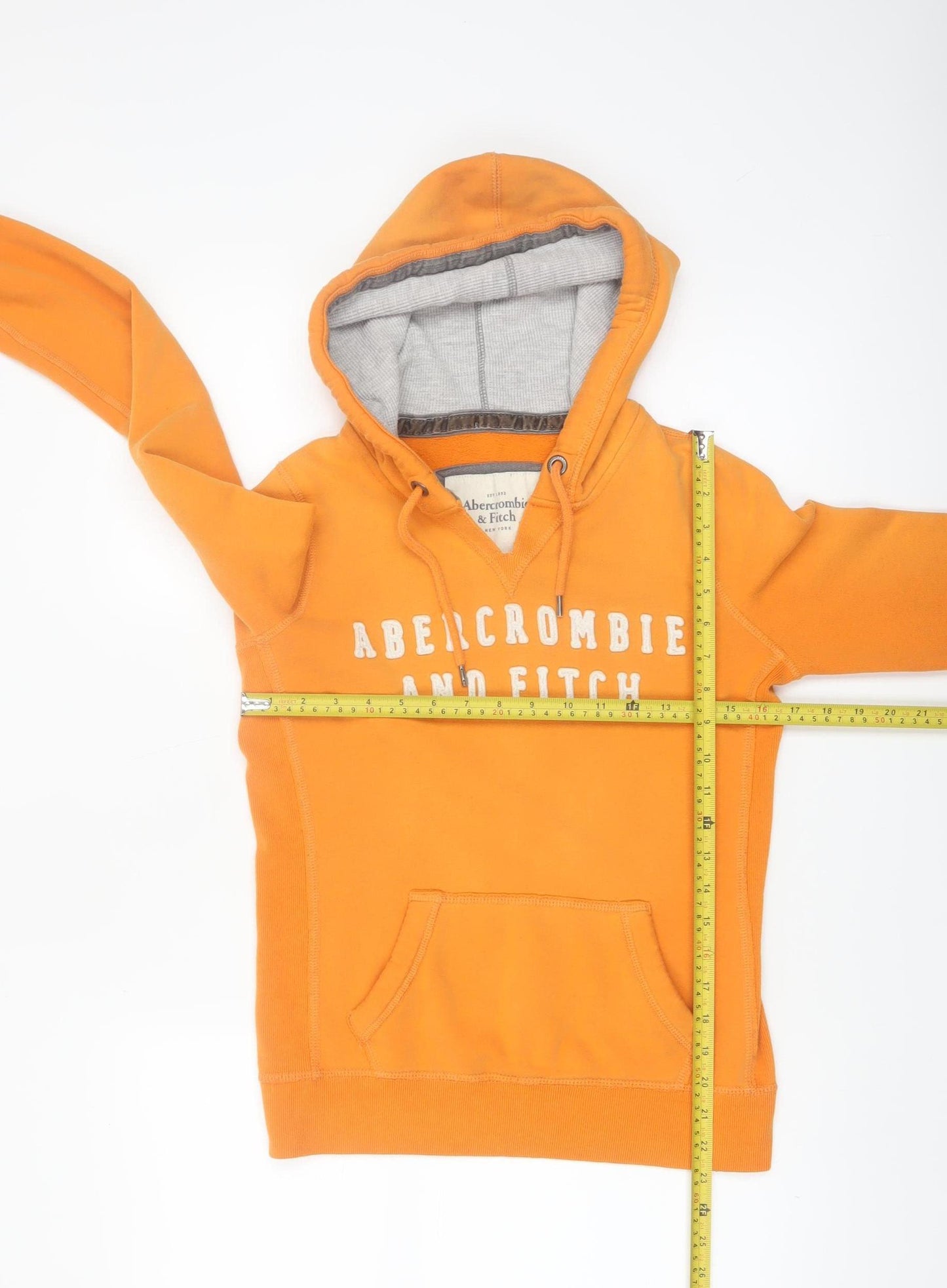 Abercrombie & Fitch Women's Orange Pullover Hoodie Small Cotton Blend