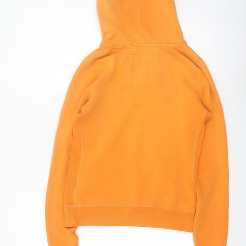 Abercrombie & Fitch Women's Orange Pullover Hoodie Small Cotton Blend