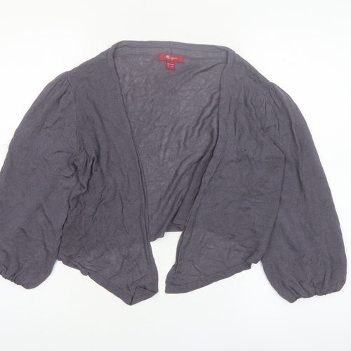 Monsoon Women Grey Size 14 Open Knit Viscose Cardigan