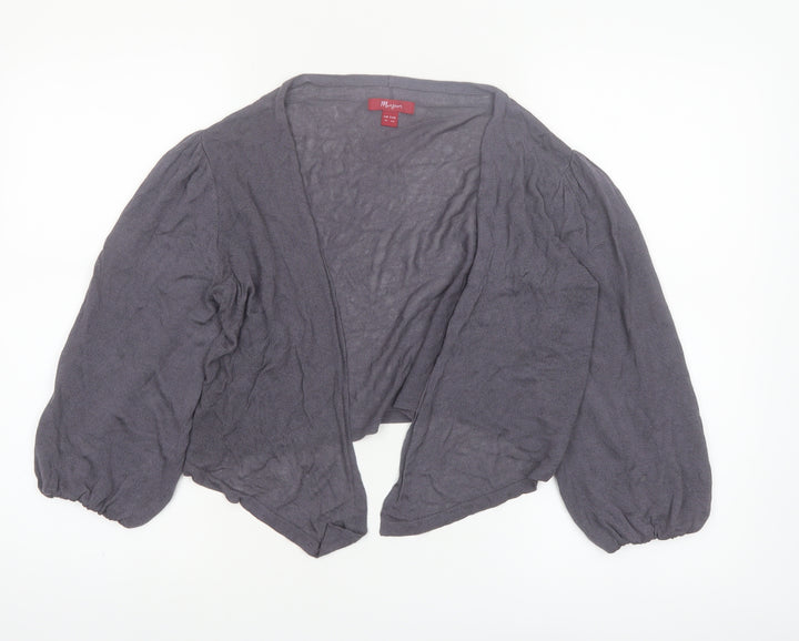 Monsoon Women Grey Size 14 Open Knit Viscose Cardigan