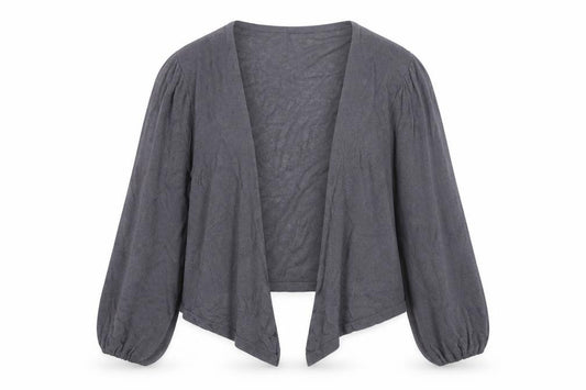 Front view of Monsoon Women Grey, size 14, Open Knit Viscose Cardigan