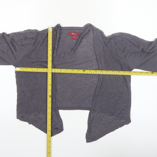 Monsoon Women Grey Size 14 Open Knit Viscose Cardigan