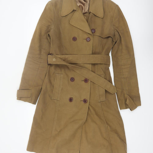 Hobbs Womens Brown Cotton Long Trench Coat Size 10
