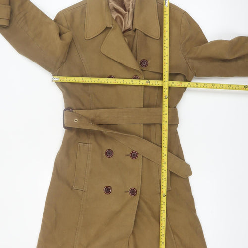 Hobbs Womens Brown Cotton Long Trench Coat Size 10
