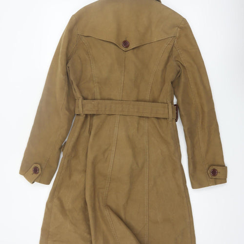 Hobbs Womens Brown Cotton Long Trench Coat Size 10